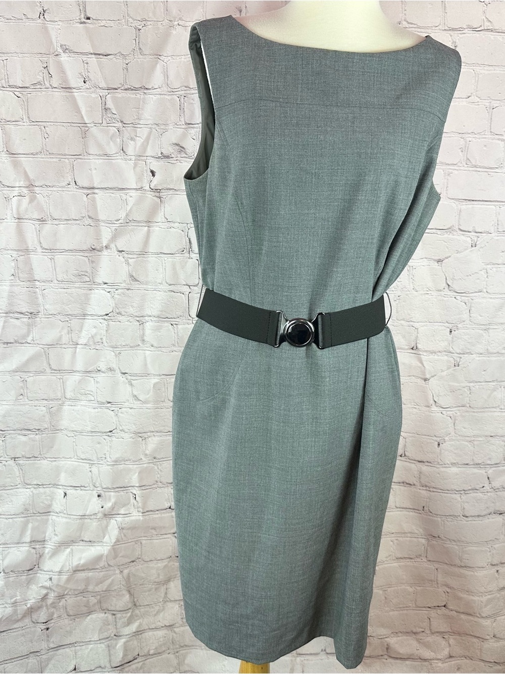 ANTONIO MELANI Sleeveless Sheath Dress women 14 minimalist office knee length